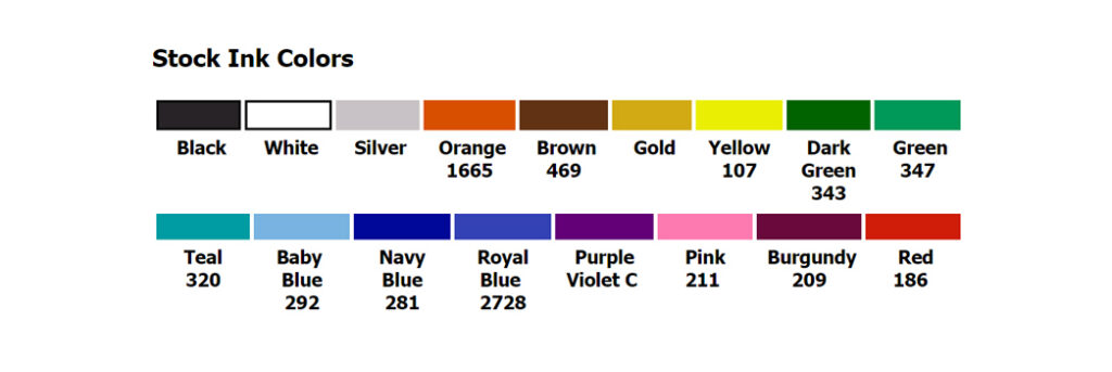 Stock Printing Ink Colors