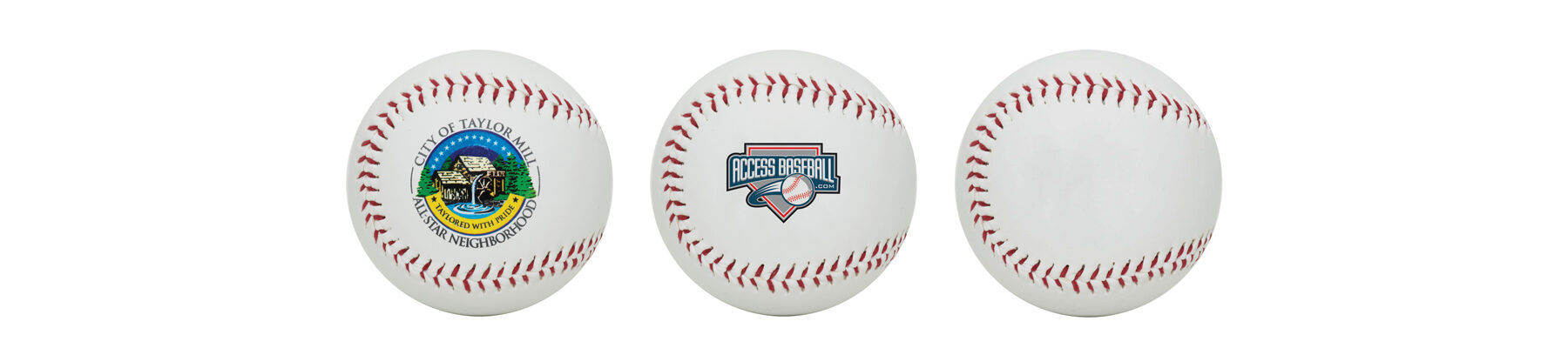 Playable baseballs with custom printed logo.