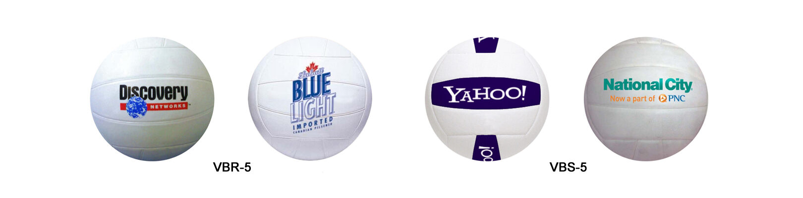 Custom rubber and synthetic leather volleyballs.